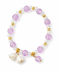 Lavender Crackle Bead Charm Bracelet