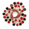 Rose-Gold Emerald Gemstone Brooch