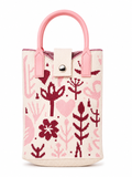 Pink and Burgundy Botanical Tote Mobile pouch