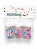 Craft kit with pastel sequins and confetti