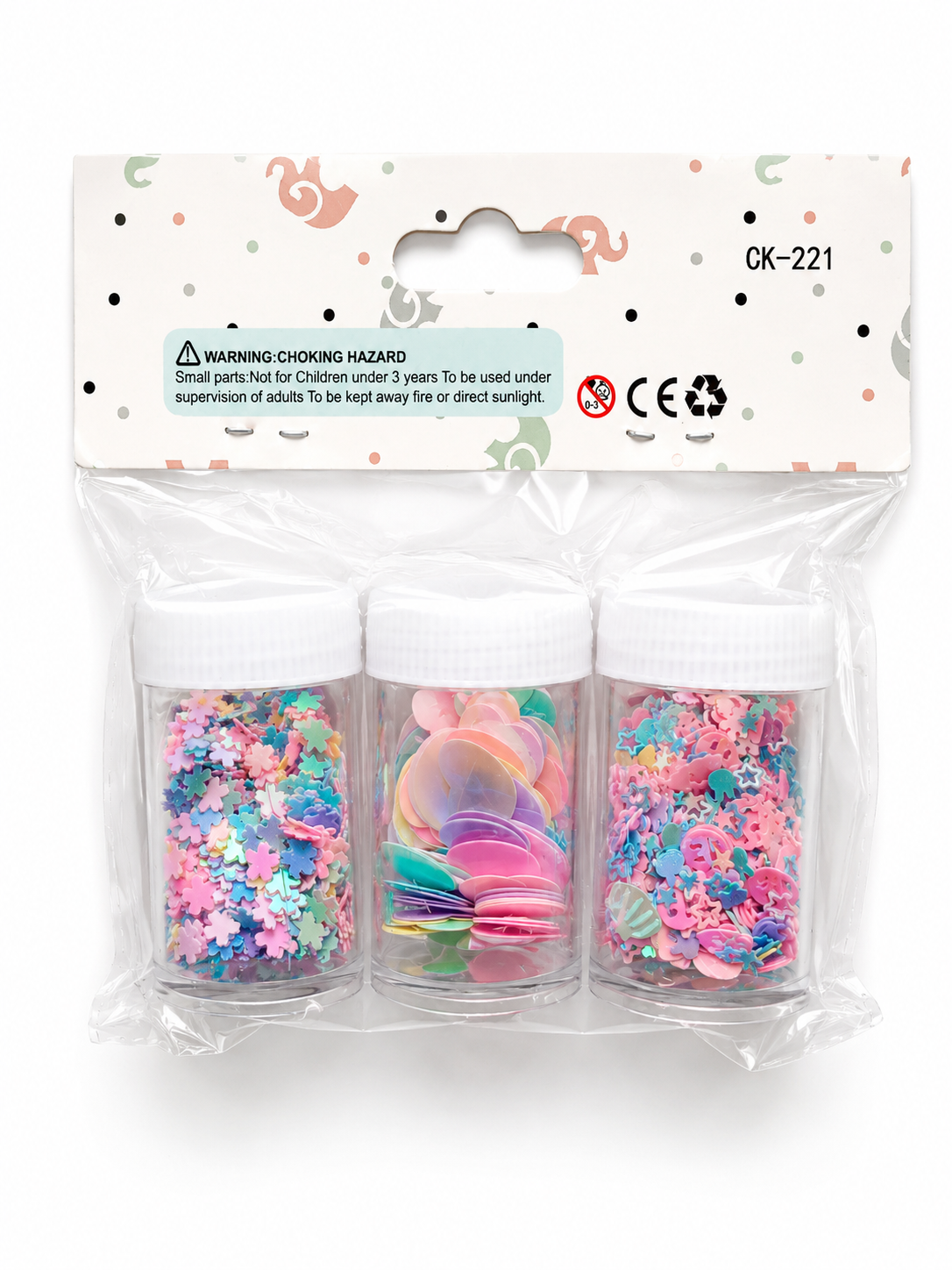 Craft kit with pastel sequins and confetti