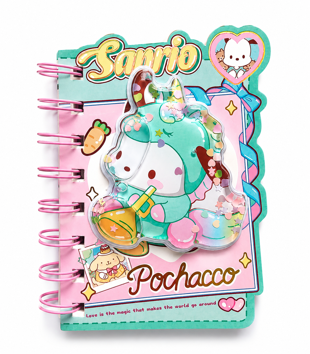 Pastel My Melody notebook with shaker
