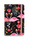 Flamingo-patterned notebook with elastic strap