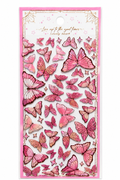 Pink butterfly sticker sheet with gold accents