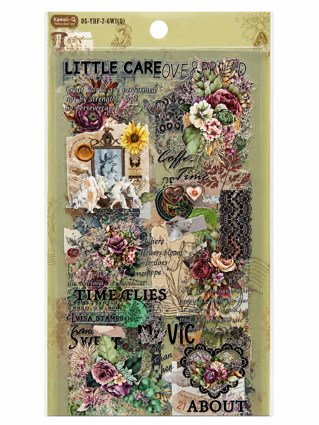 Twilight Stories vintage floral sticker set - 6 sheets