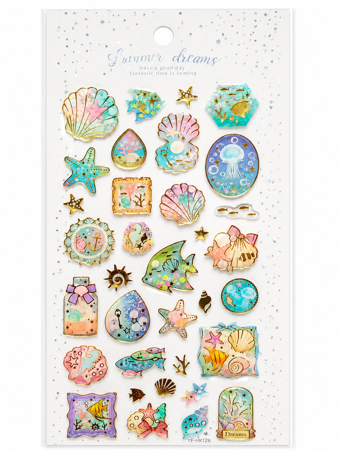 Sea creatures jelly reusable stickers