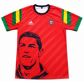 Red Ronaldo jersey with stripes