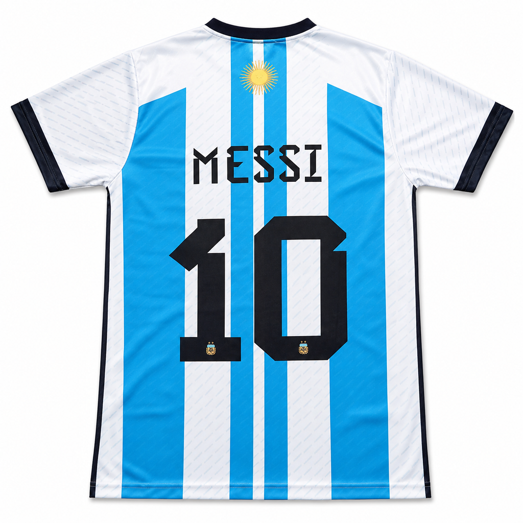 Messi in Argentina jersey with World Cup