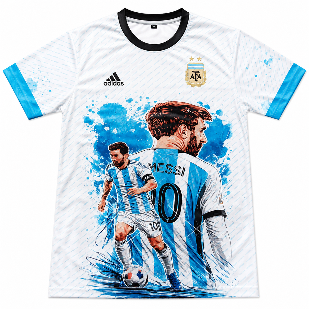 Messi inspired Argentina soccer jersey mockup