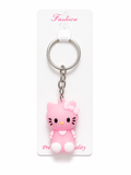 Fancy keychain with cute kitty charm
