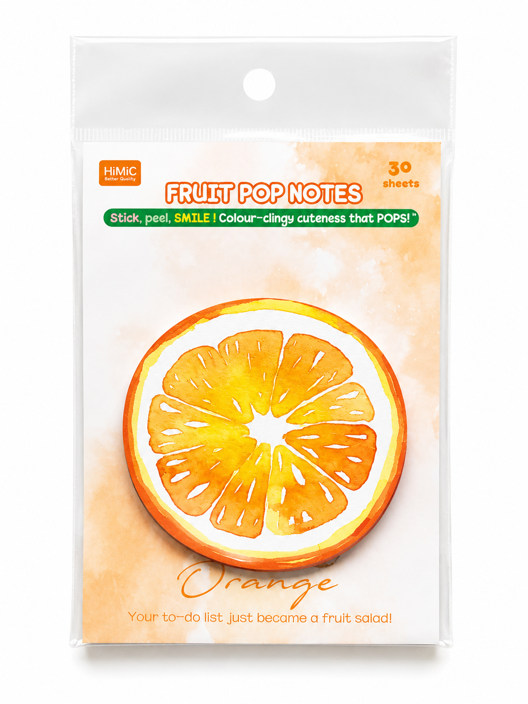 Fruit pop sticky notes in orange