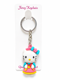 Fancy keychain with cute cat charm