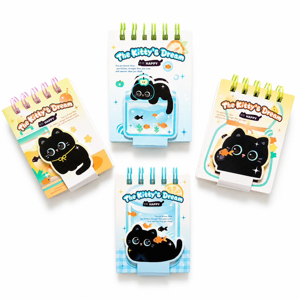 Cute cat-themed motivational notepad