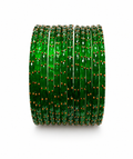 Rain drops bangles | Parrot green