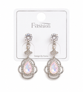 Elegant silver drop earrings with crystals