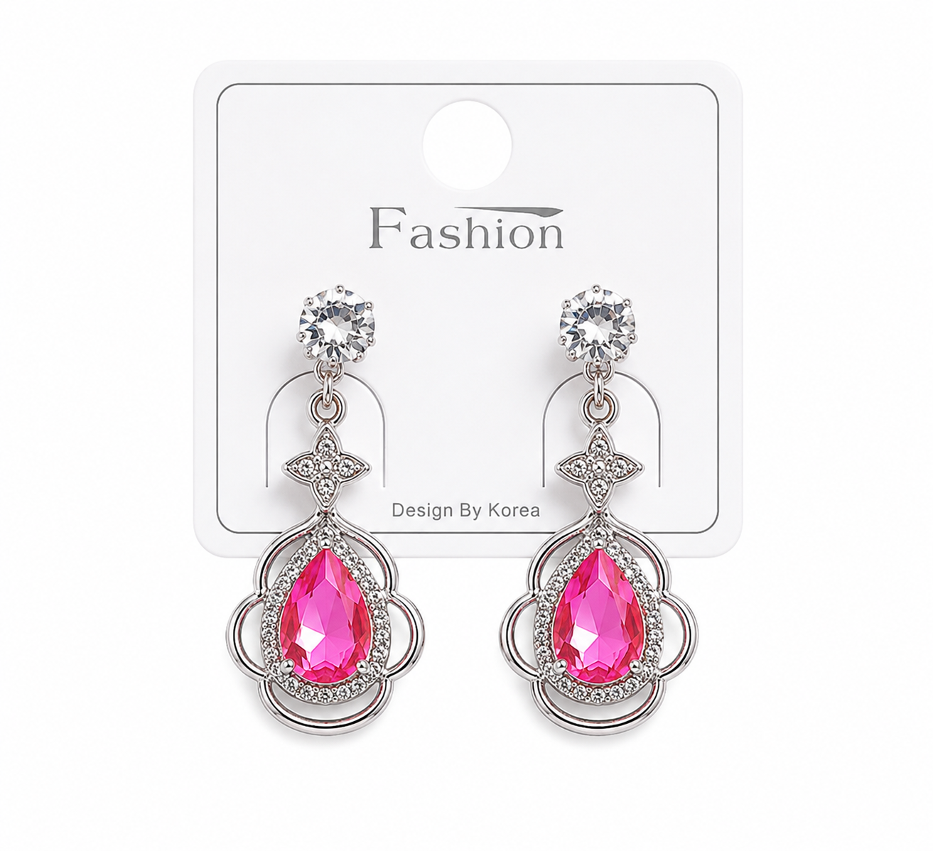 Elegant pink gemstone earrings