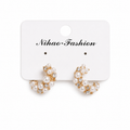 Delicate pearl hoop earrings