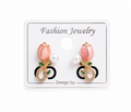 Elegant pink rose earrings with pearls