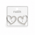 Elegant heart-shaped silver earrings