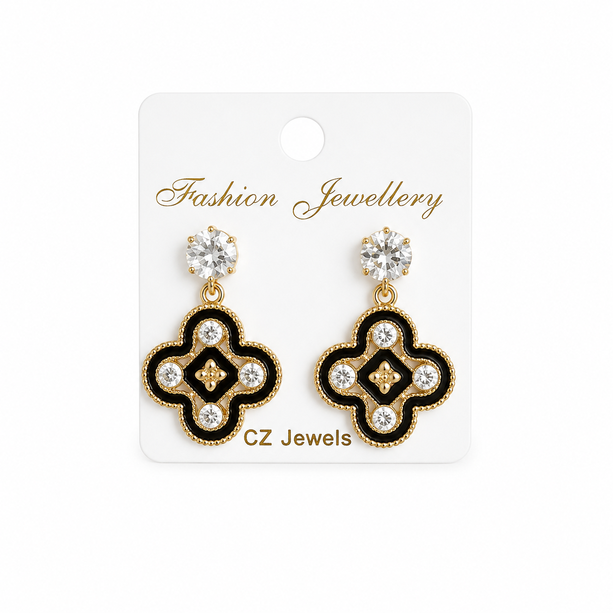Elegant gold and crystal earrings