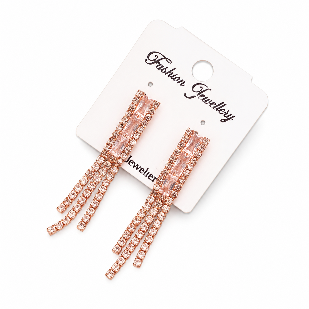 Rose-gold tassel earrings