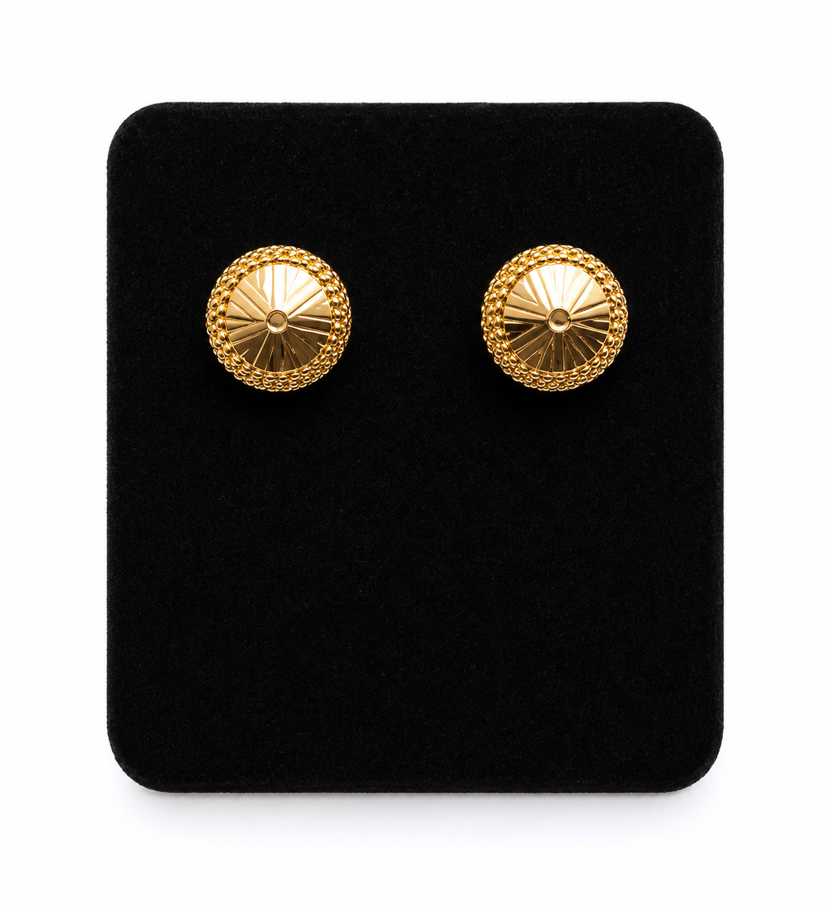 Gold stud earrings