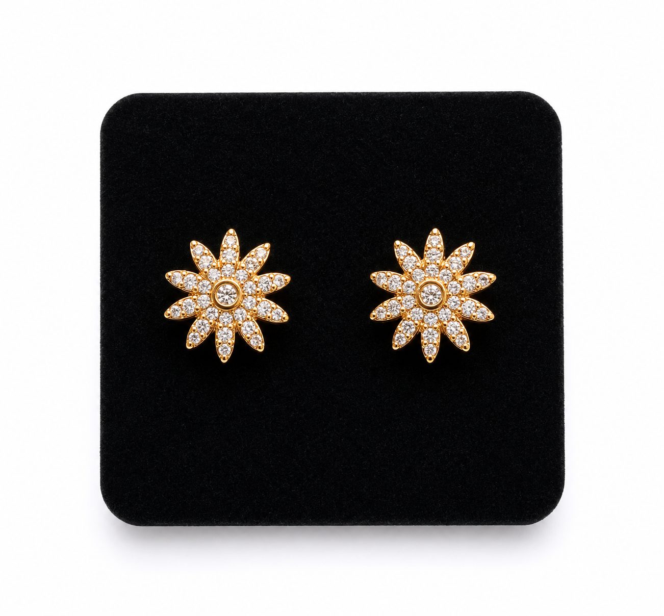 Elegant gold flower stud