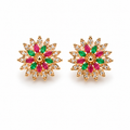 Ornate floral starburst stud earrings