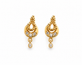 Elegant gold drop earrings with crystals