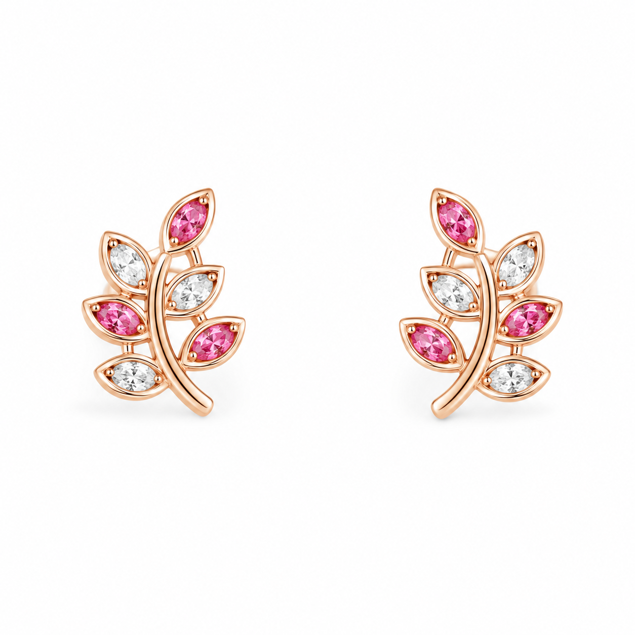 Delicate gold leaf earrings - small