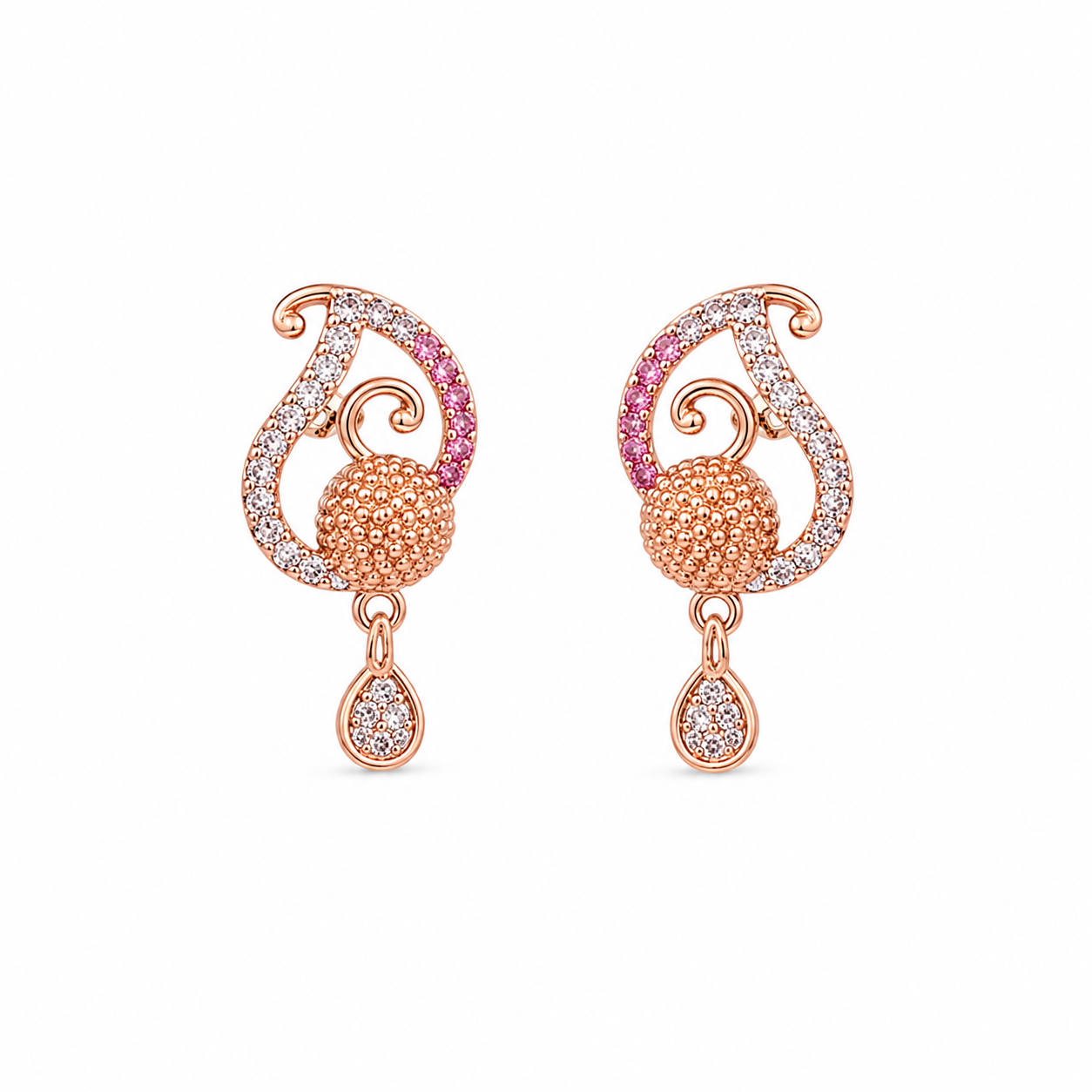 Gold ornate drop earrings