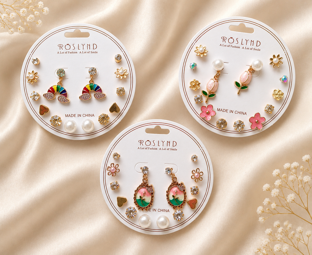 7 Pcs earring set combo of 5 - B