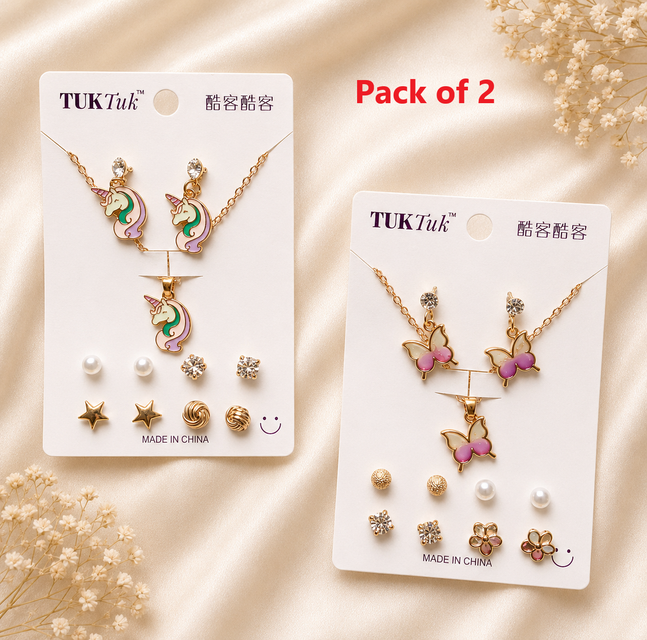 5 pcs Earring with Chain Set Combo 3