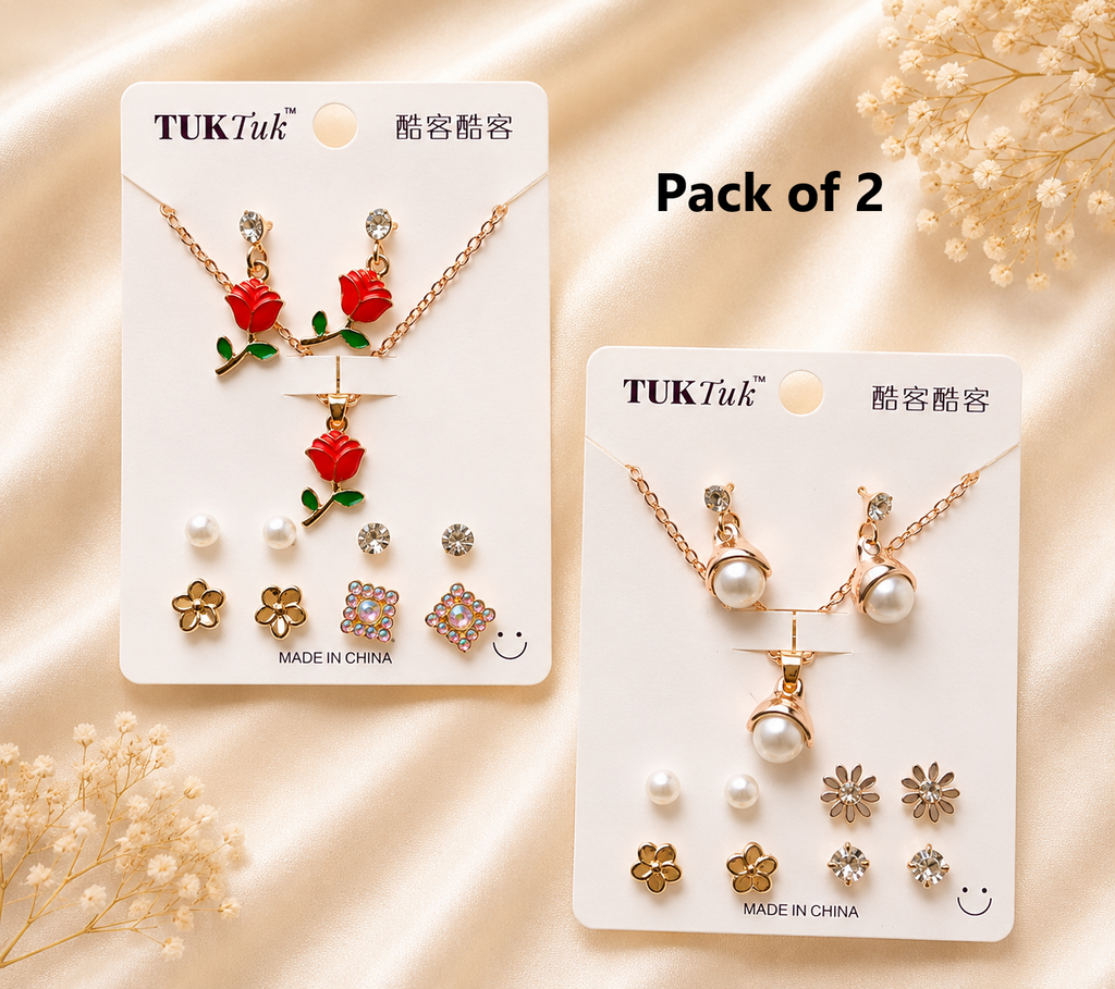 5 pcs Earring with Chain Set Combo 4