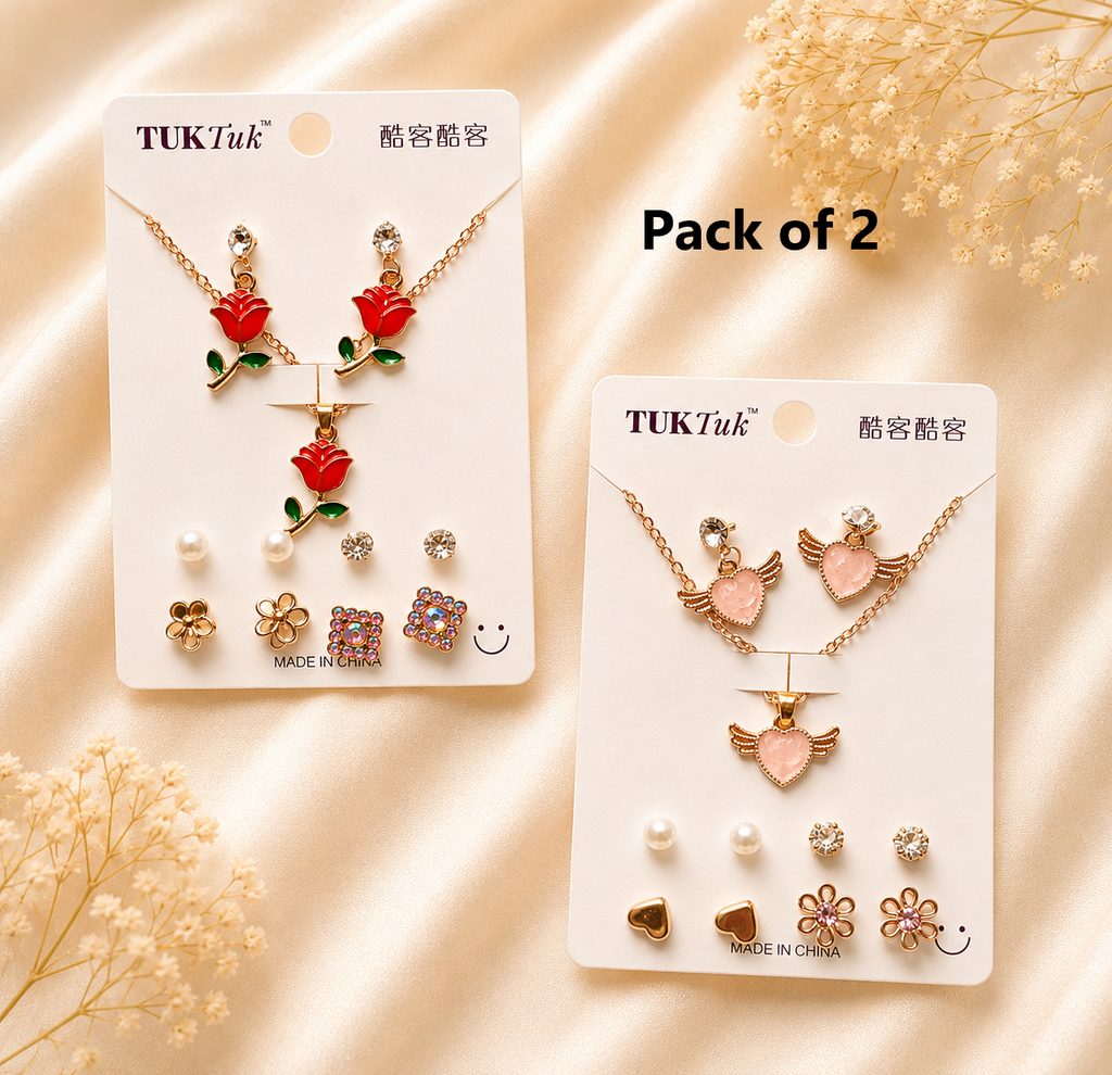 5 pcs Earring with Chain Set Combo 5