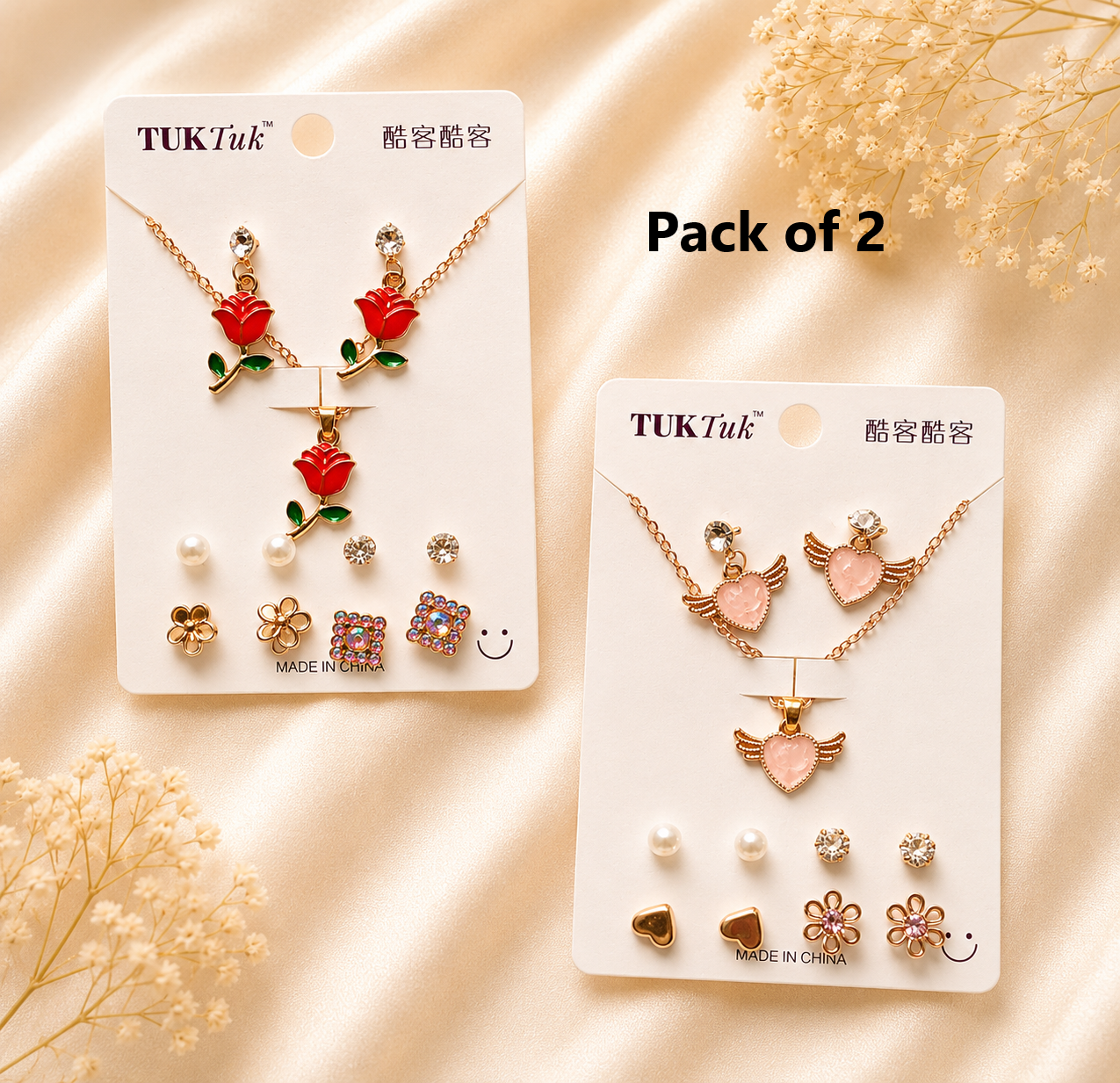 5 pcs Earring with Chain Set Combo 5