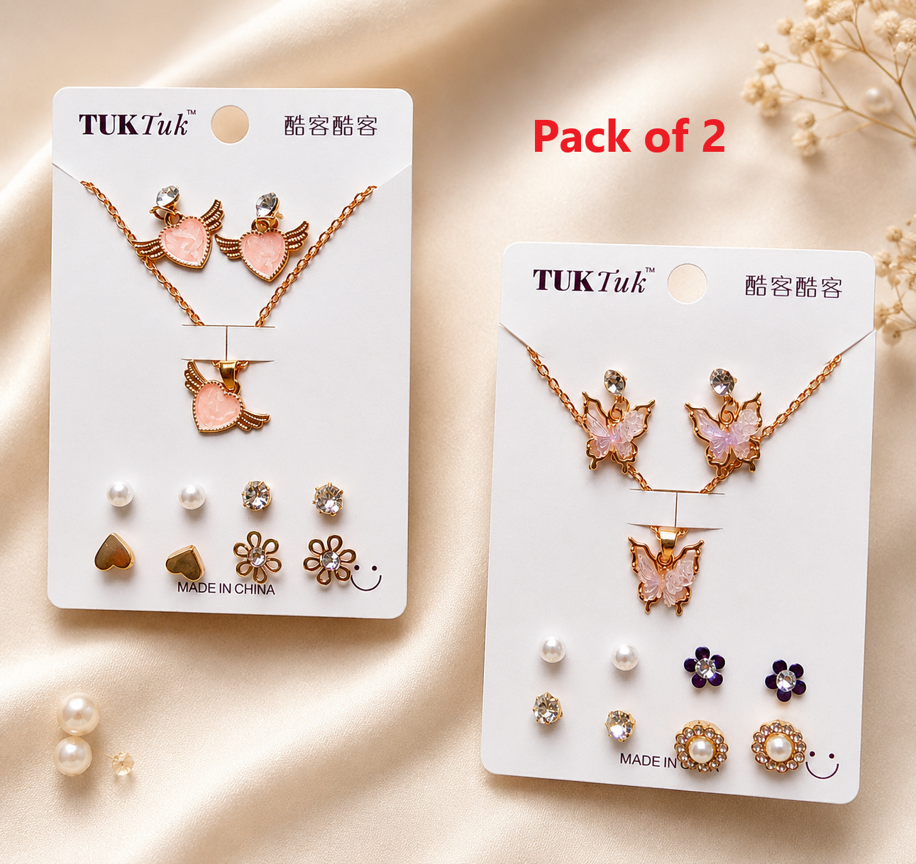 5 pcs Earring with Chain Set Combo 6
