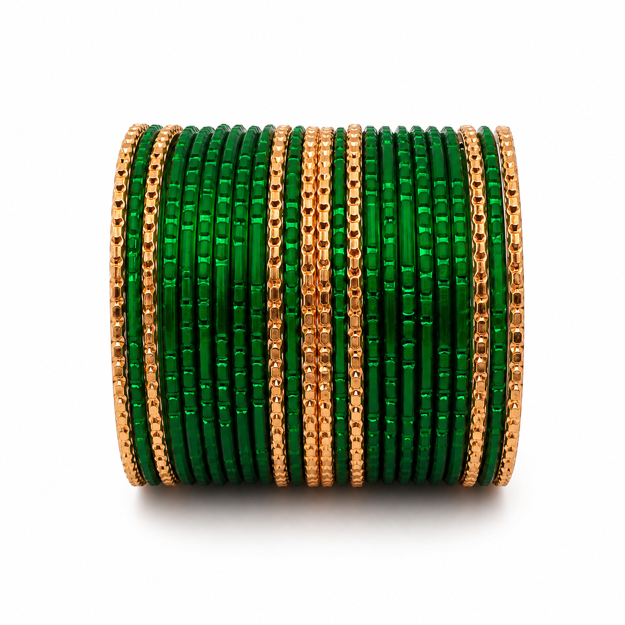 Green and Gold Metal Bangle