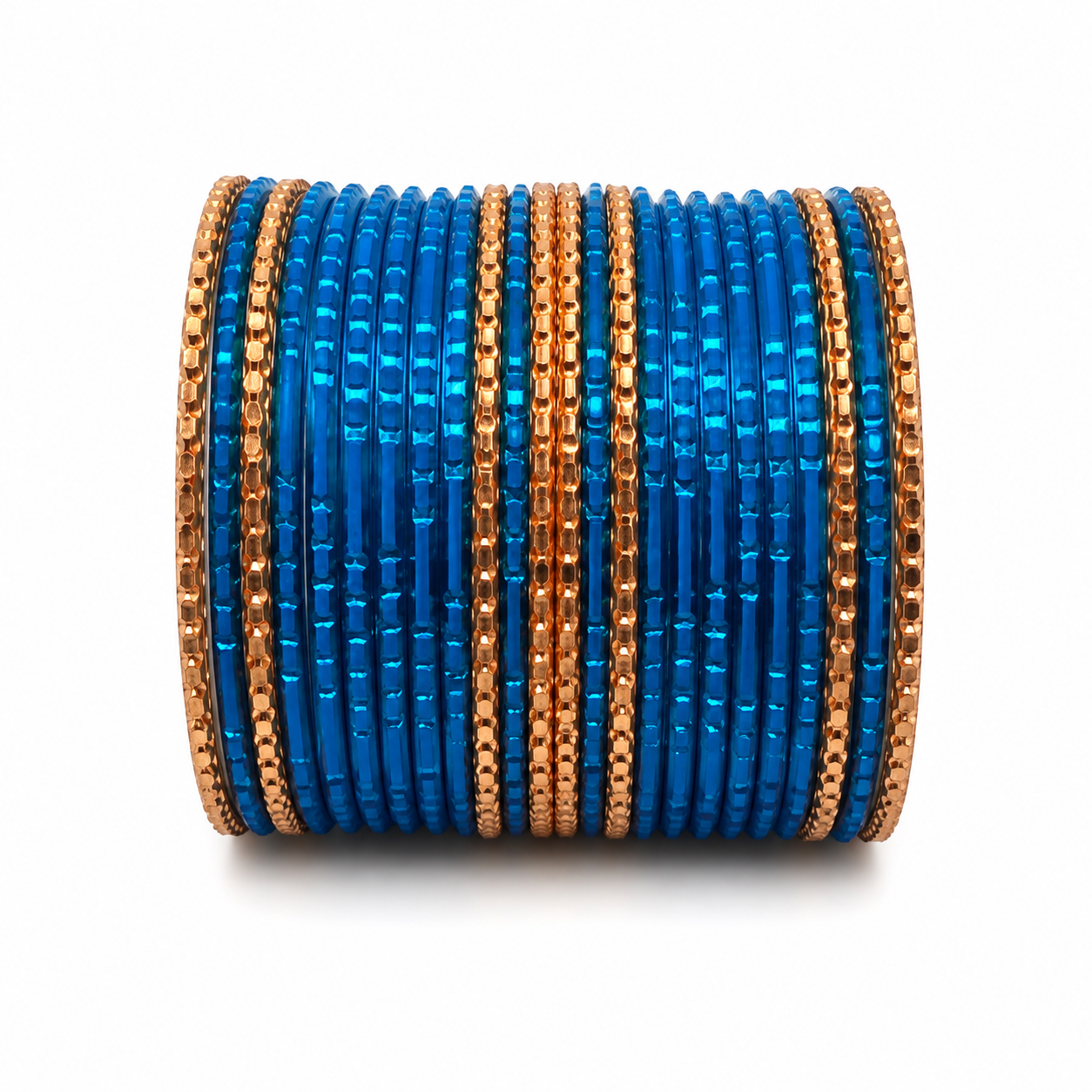 Blue and Gold Metal Bangle