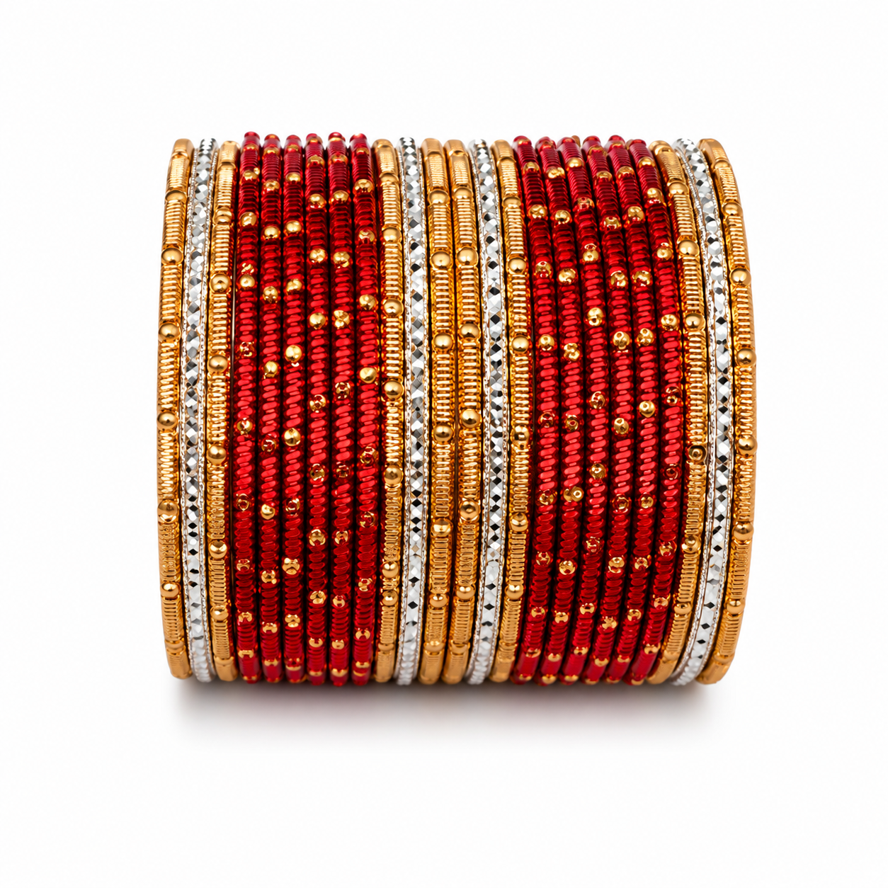 Gilded Red Bangle - Metal