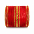 Red and Gold Metal Bangles