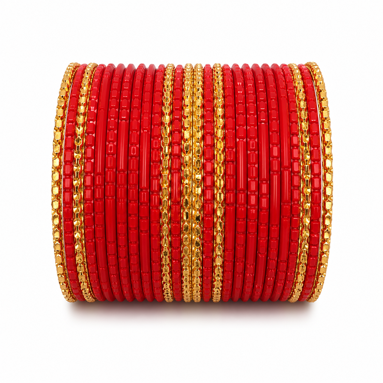 Red and Gold Metal Bangles
