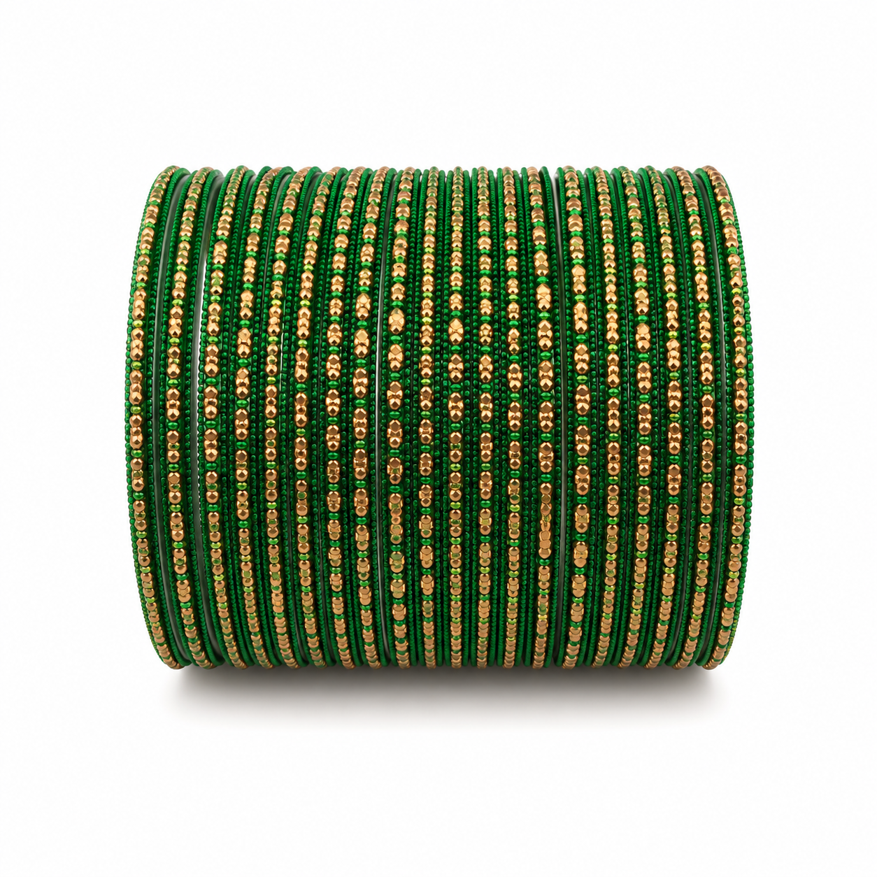Green and Gold Metal Bangle