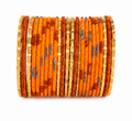 Orange and Gold Metal Bangle