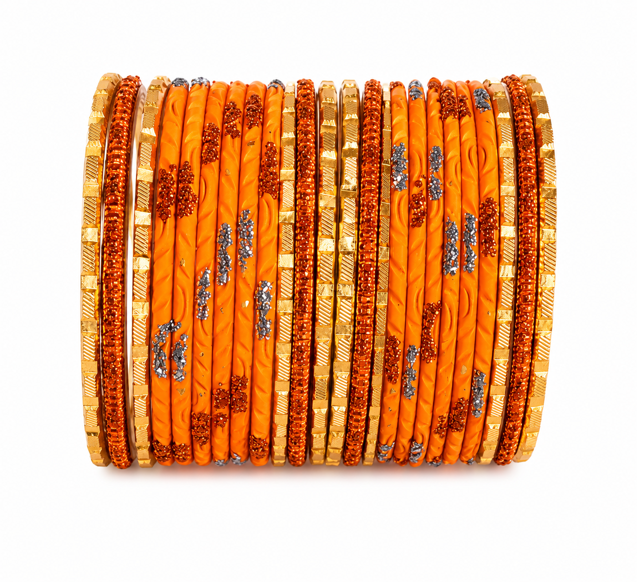 Orange and Gold Metal Bangle