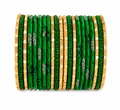 Green and Gold Metal Bangle