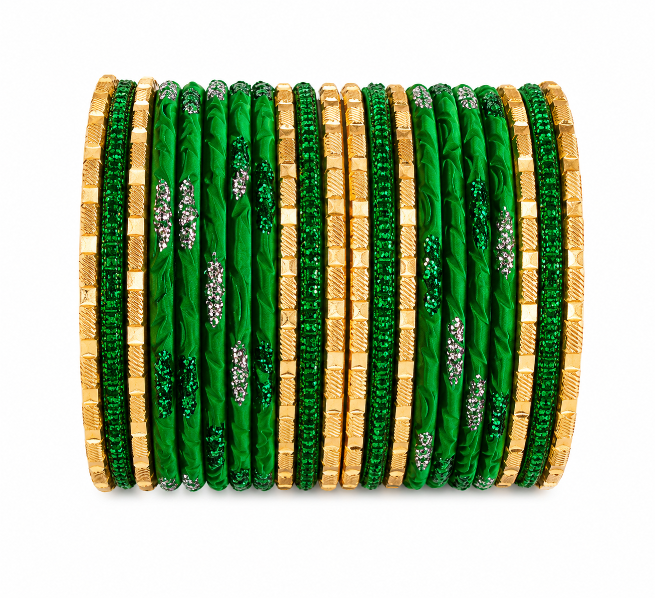 Green and Gold Metal Bangle