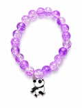 Purple Crackle Bead Bracelet with Panda Charm
