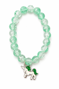 Mint Crackle Bead Unicorn Bracelet