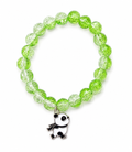 Green Crackle Bead Panda Bracelet